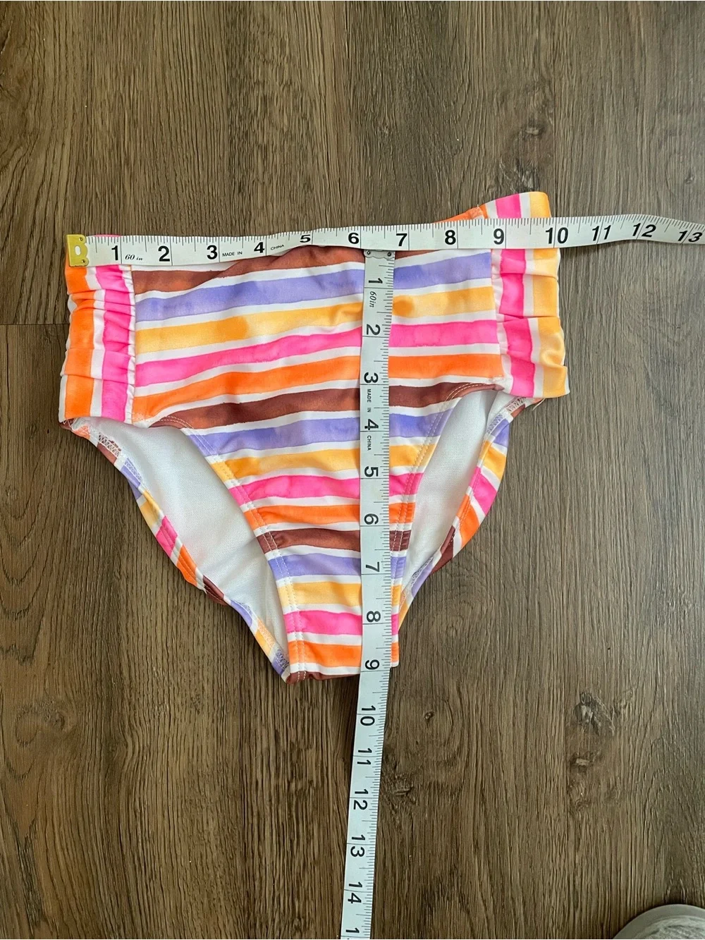 Wonder Nation High Waist Swim Bottoms Girls Size 7/8 M Multicolor Striped NWOT